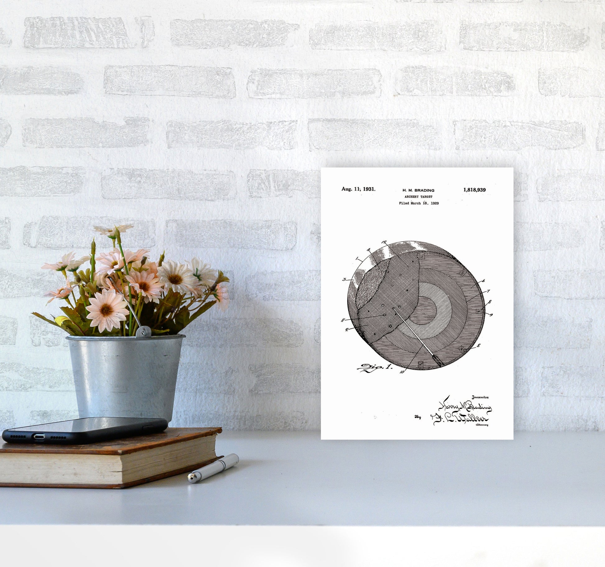Archery Target Patent Art Print by Jason Stanley A4 Black Frame