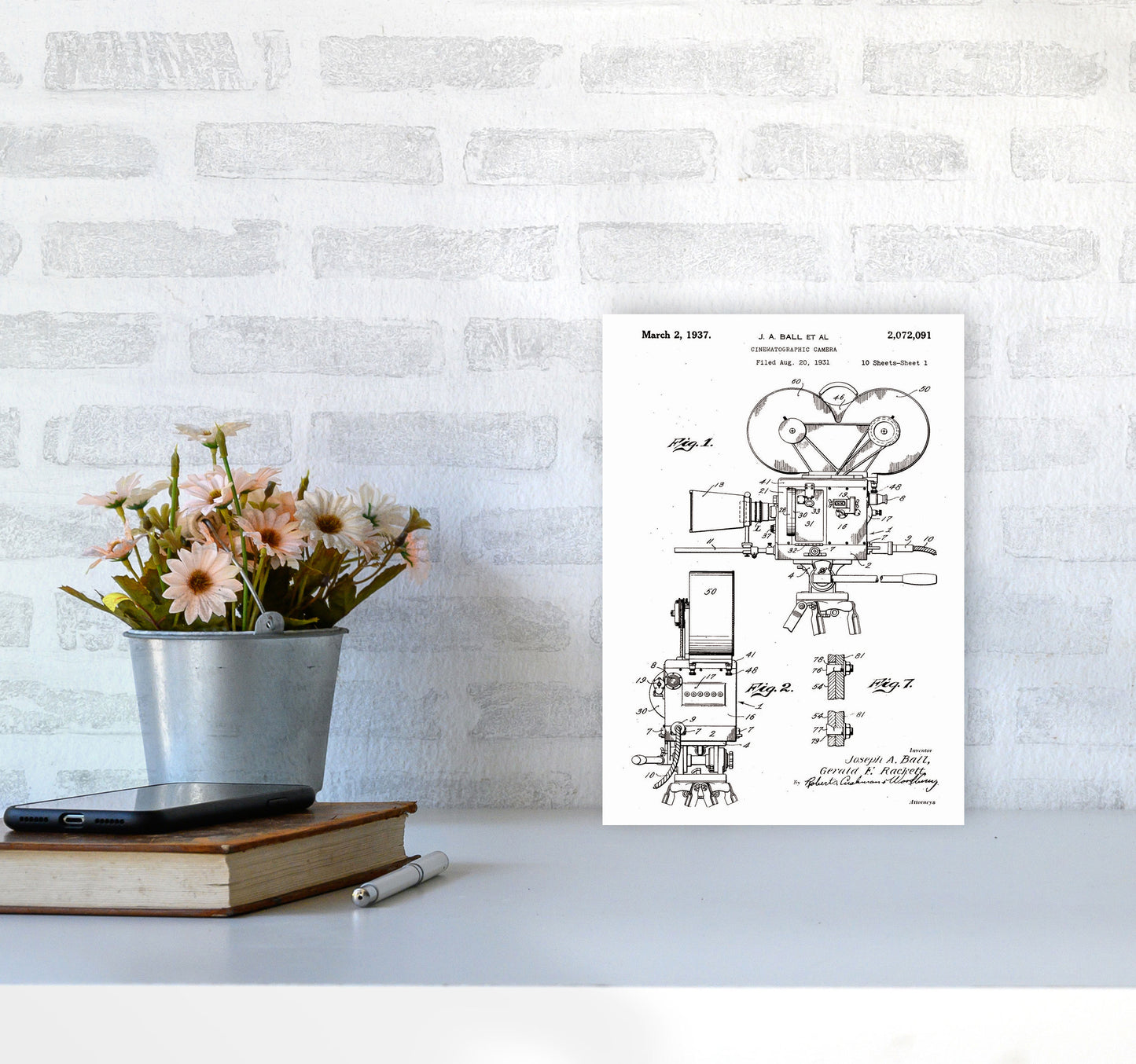 Cinema Camera Patent Art Print by Jason Stanley A4 Black Frame