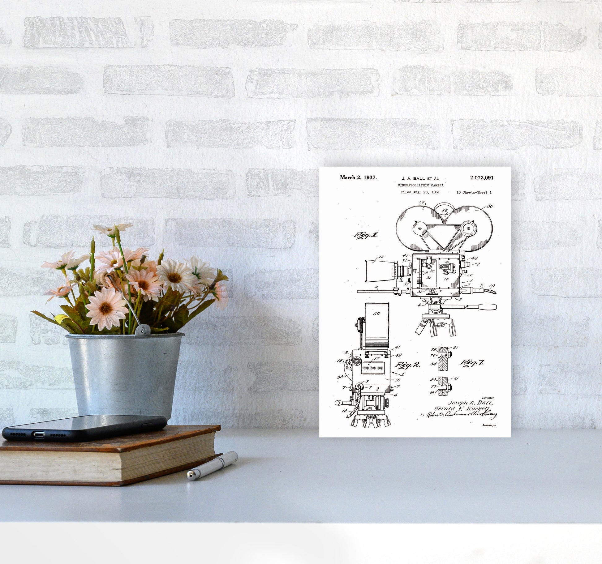 Cinema Camera Patent Art Print by Jason Stanley A4 Black Frame