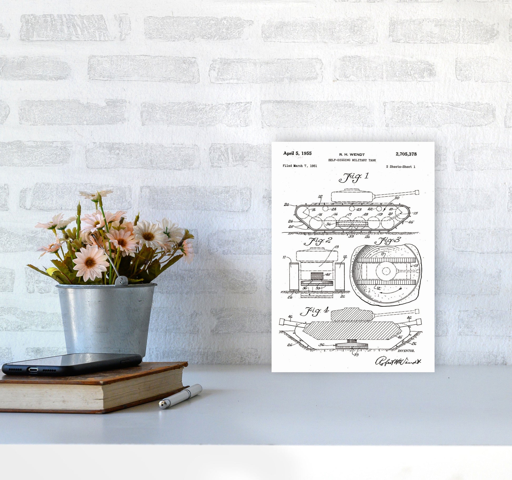 Military Tank Patent Art Print by Jason Stanley A4 Black Frame