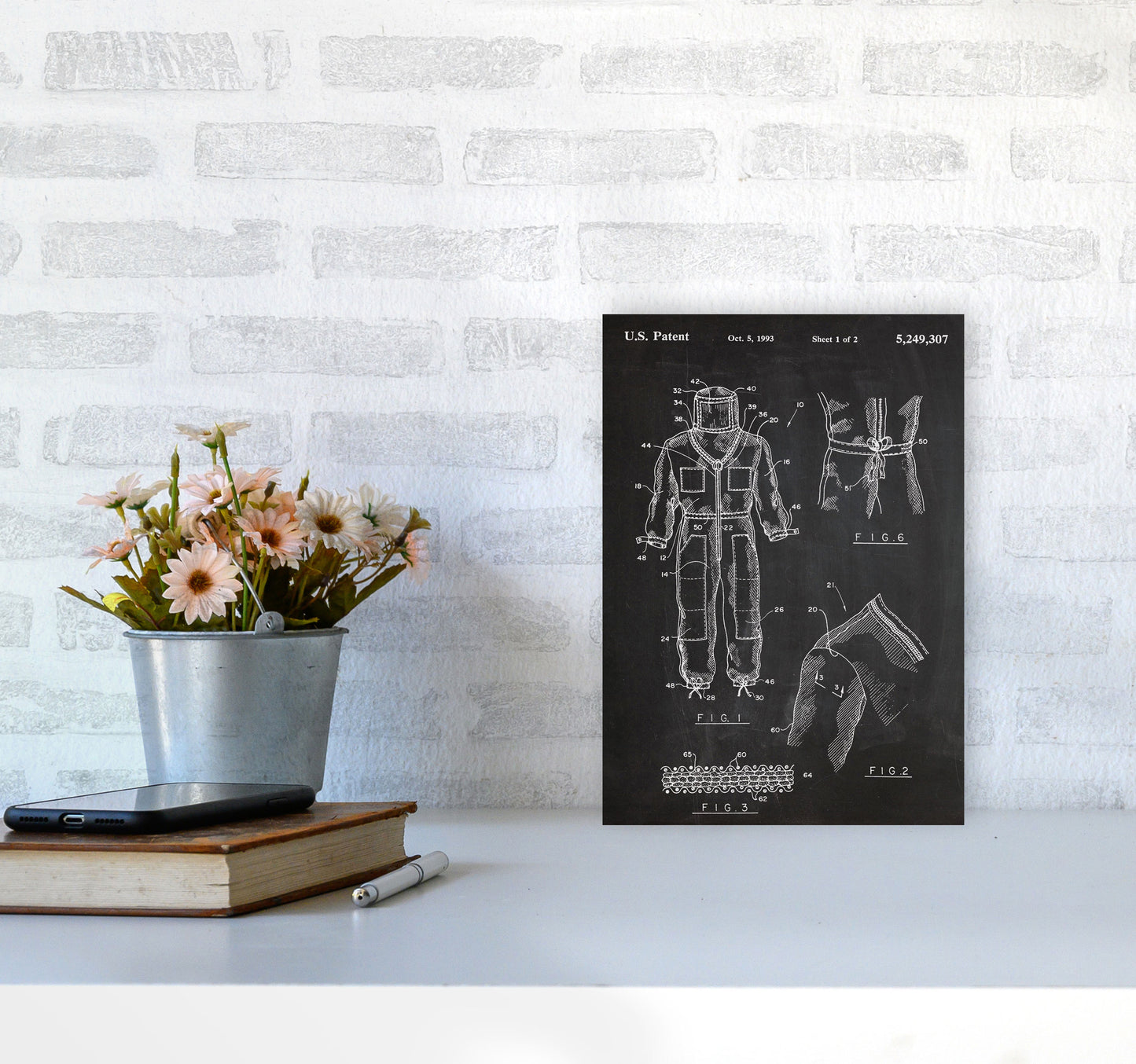 Bee Suit Patent Art Print by Jason Stanley A4 Black Frame