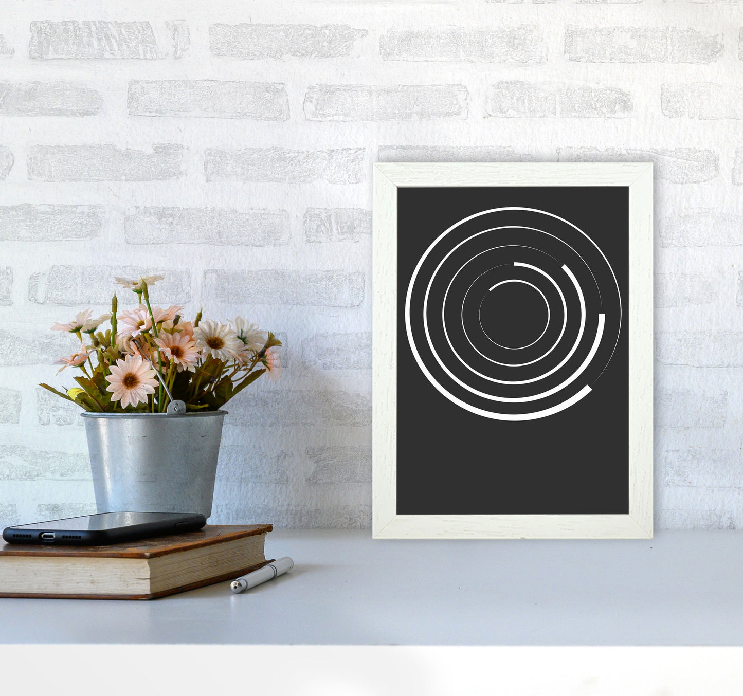 Minimal Geometric Series - 28 Art Print by Jason Stanley A4 Oak Frame