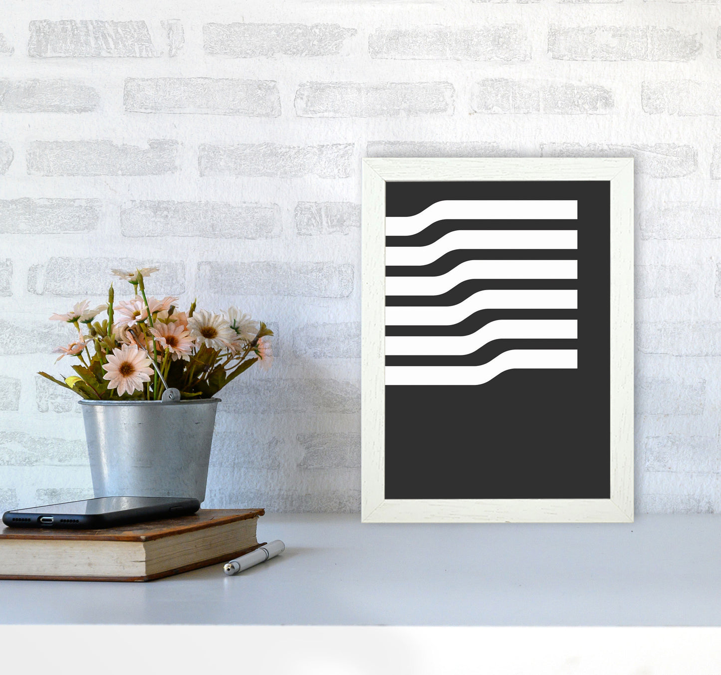Minimal Geometric Series - 17 Art Print by Jason Stanley A4 Oak Frame