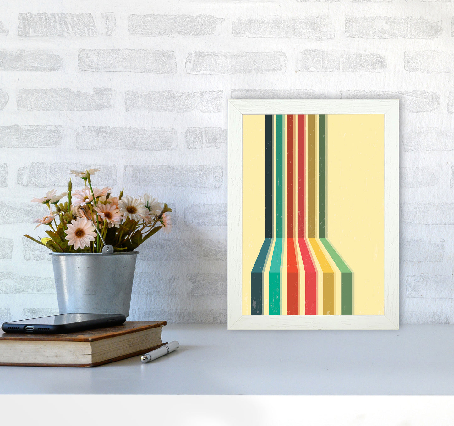 Minimal Geometric Series - 50 Art Print by Jason Stanley A4 Oak Frame