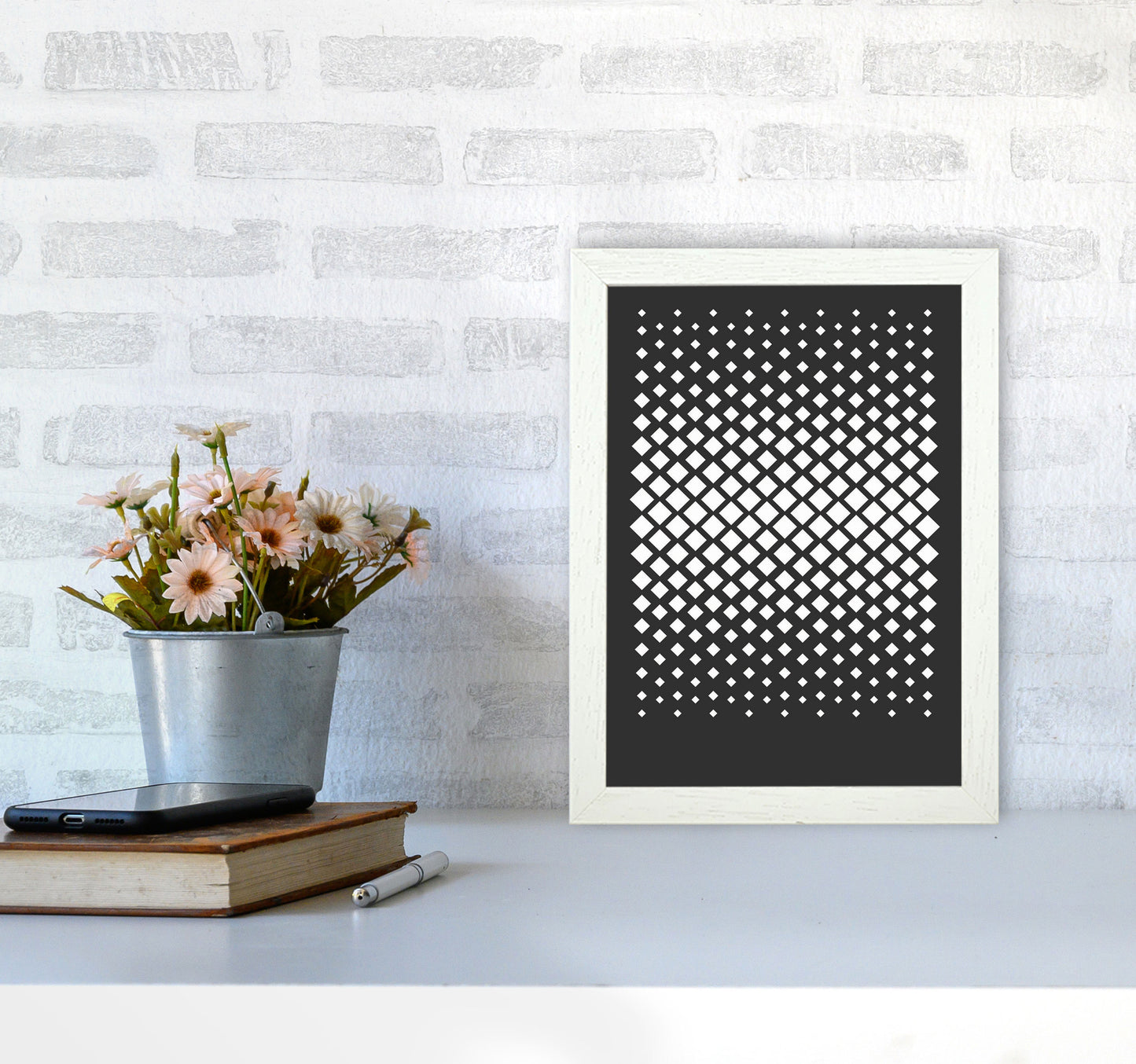 Minimal Geometric Series - 35 Art Print by Jason Stanley A4 Oak Frame