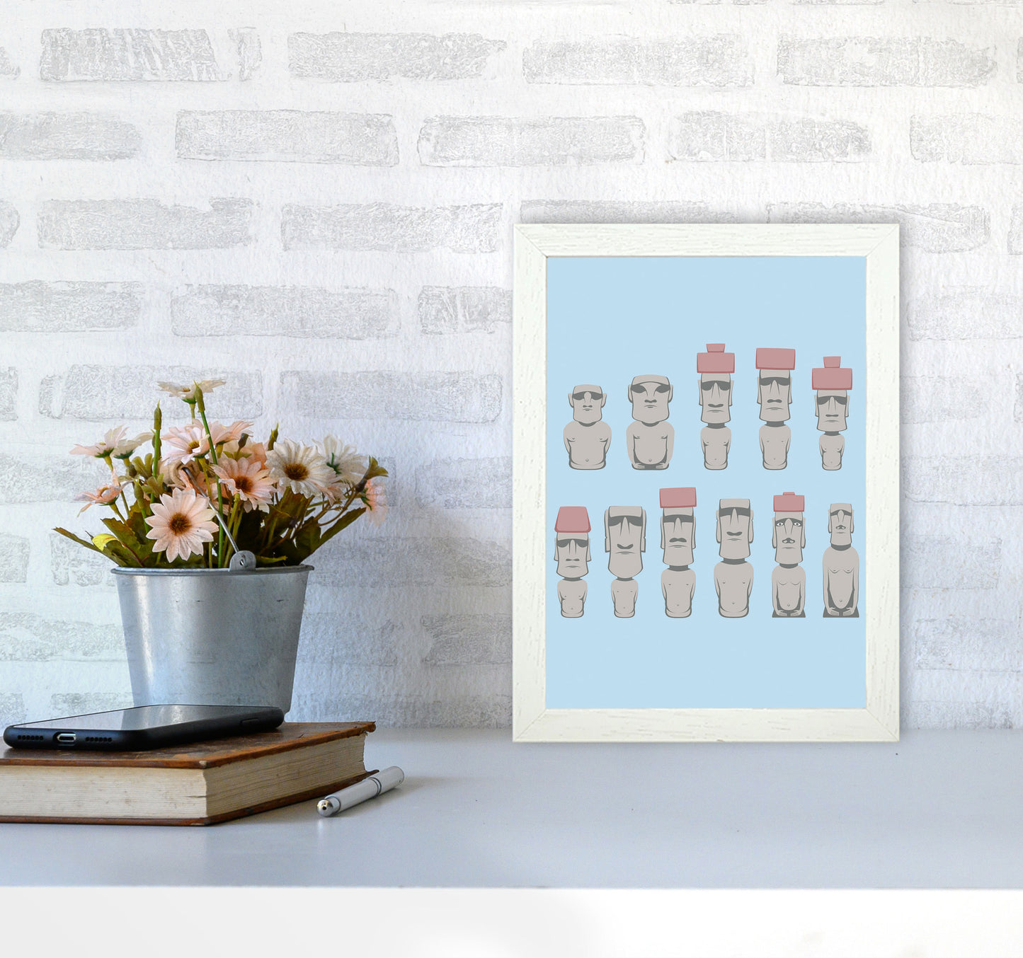 Monolithic Human Figures Art Print by Jason Stanley A4 Oak Frame