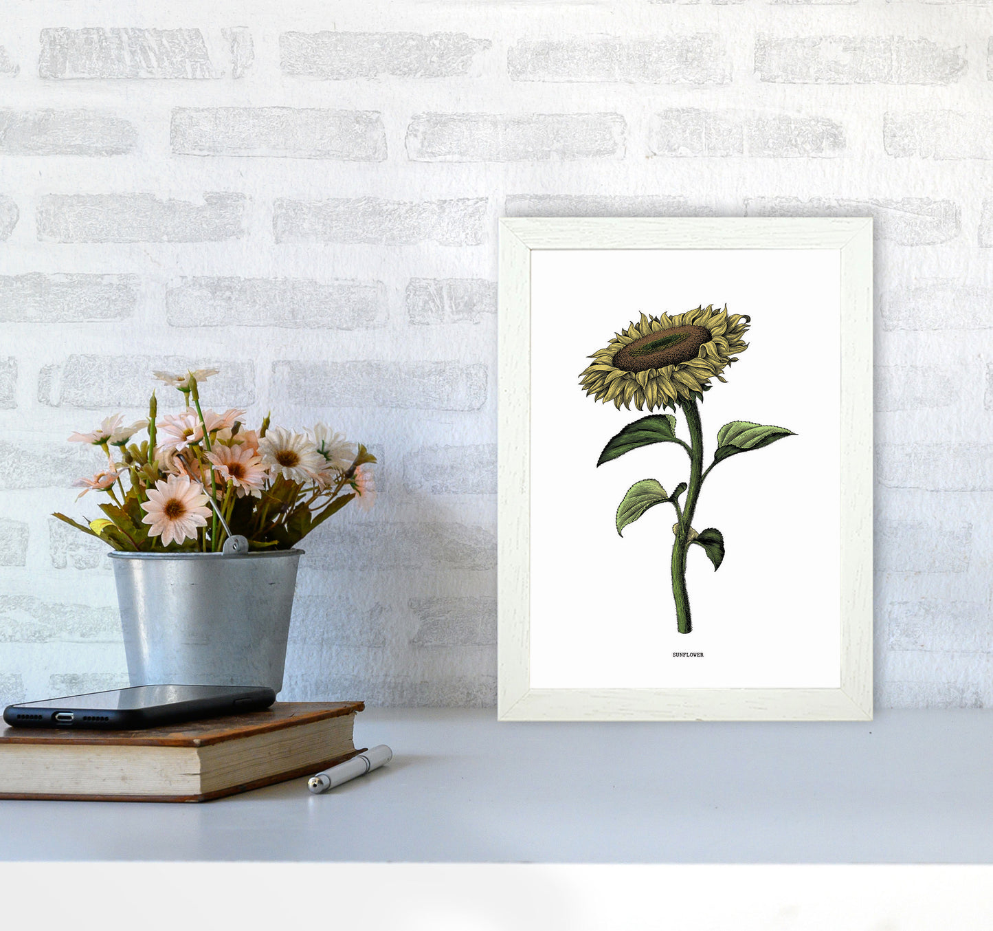 Sunflowers For President Art Print by Jason Stanley A4 Oak Frame