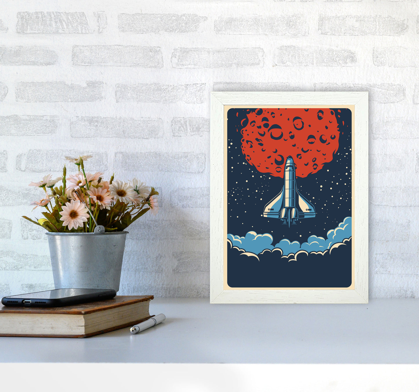 Outer Space Series - #15 Art Print by Jason Stanley A4 Oak Frame