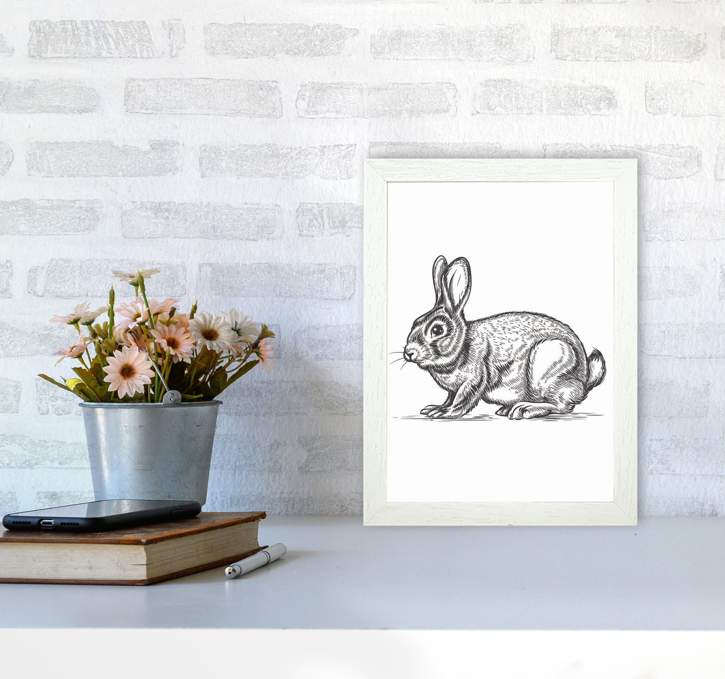 Watch Out For The Bunny Art Print by Jason Stanley A4 Oak Frame