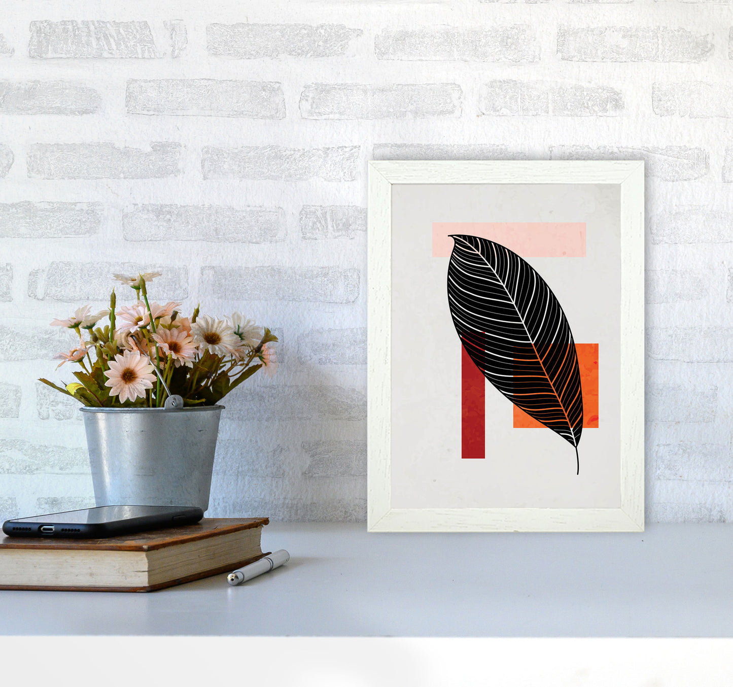 Abstract Leaf Vibe IIII Art Print by Jason Stanley A4 Oak Frame