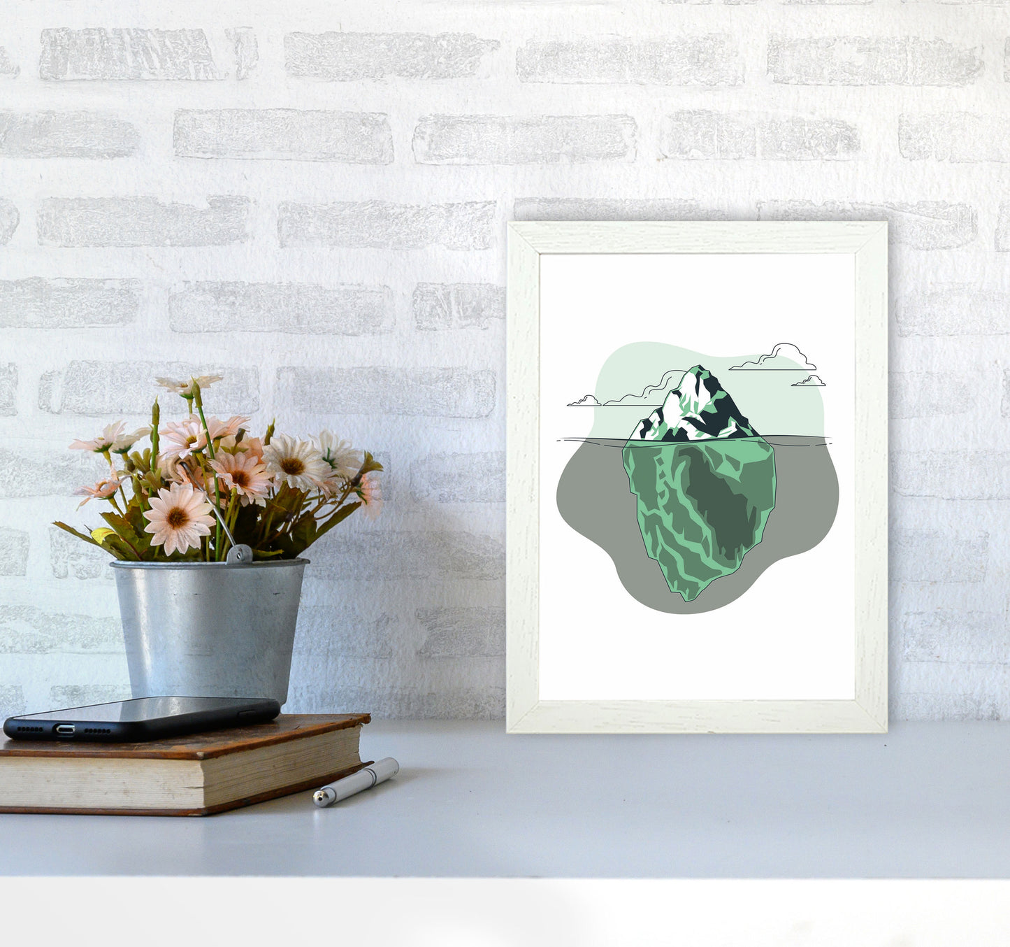 Iceberg Right Ahead Art Print by Jason Stanley A4 Oak Frame