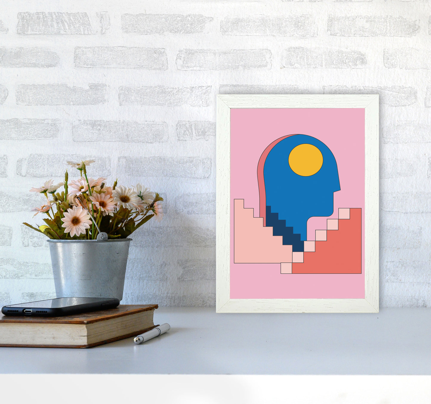Keep Climbing Art Print by Jason Stanley A4 Oak Frame