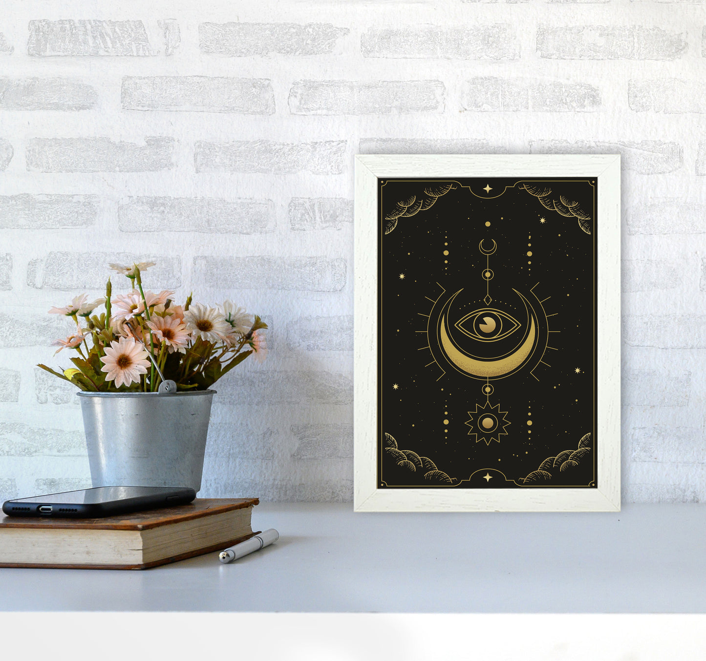 Tarot Card #1 Art Print by Jason Stanley A4 Oak Frame