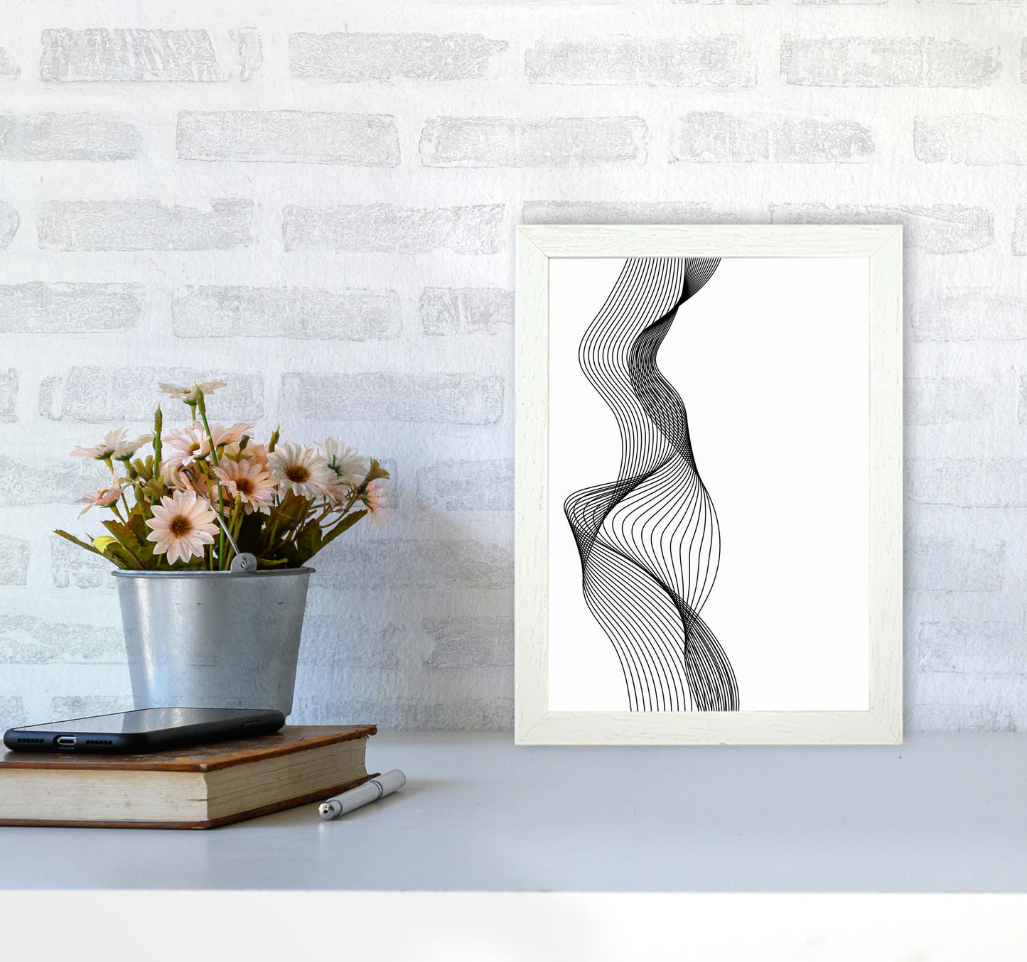 Line Wobbles Art Print by Jason Stanley A4 Oak Frame
