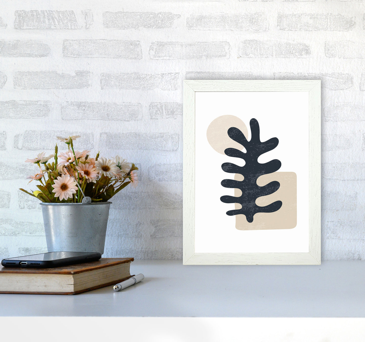 Minimal Abstract Algae III Art Print by Jason Stanley A4 Oak Frame