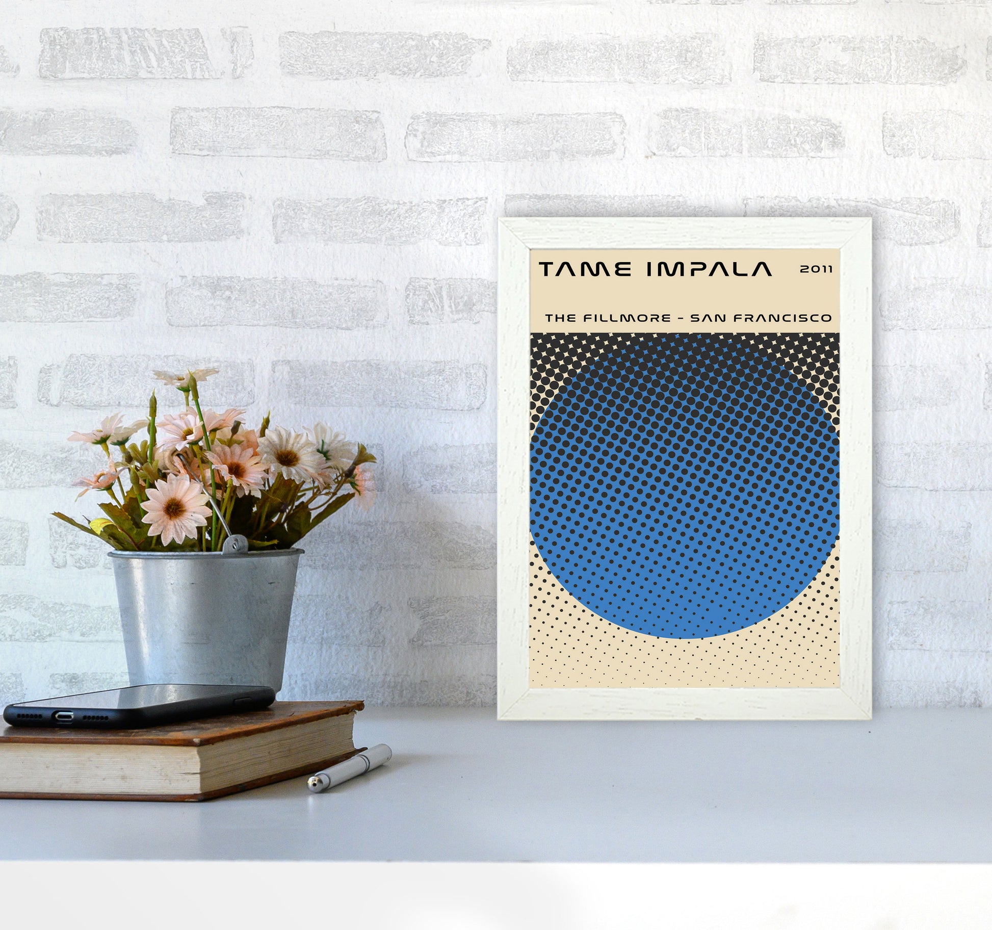 Tame Impala Live In San Francisco Art Print by Jason Stanley A4 Oak Frame