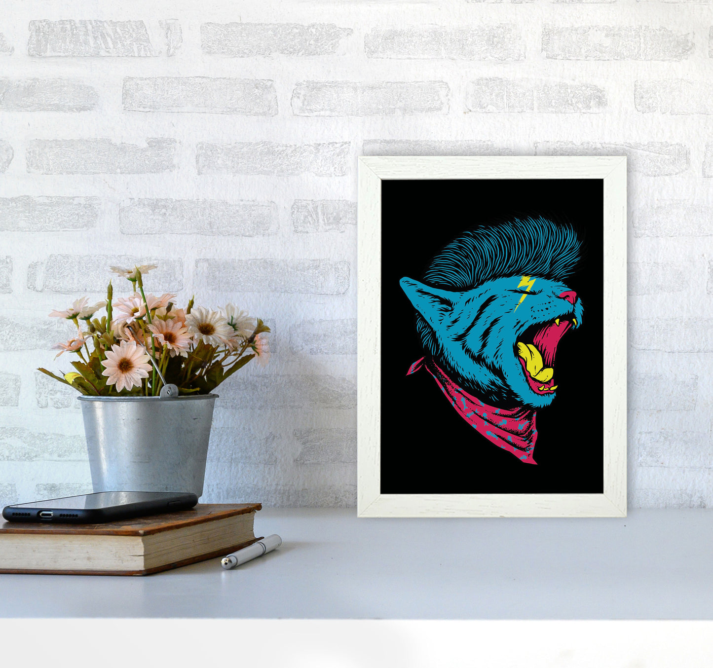 The Killer Cat Art Print by Jason Stanley A4 Oak Frame