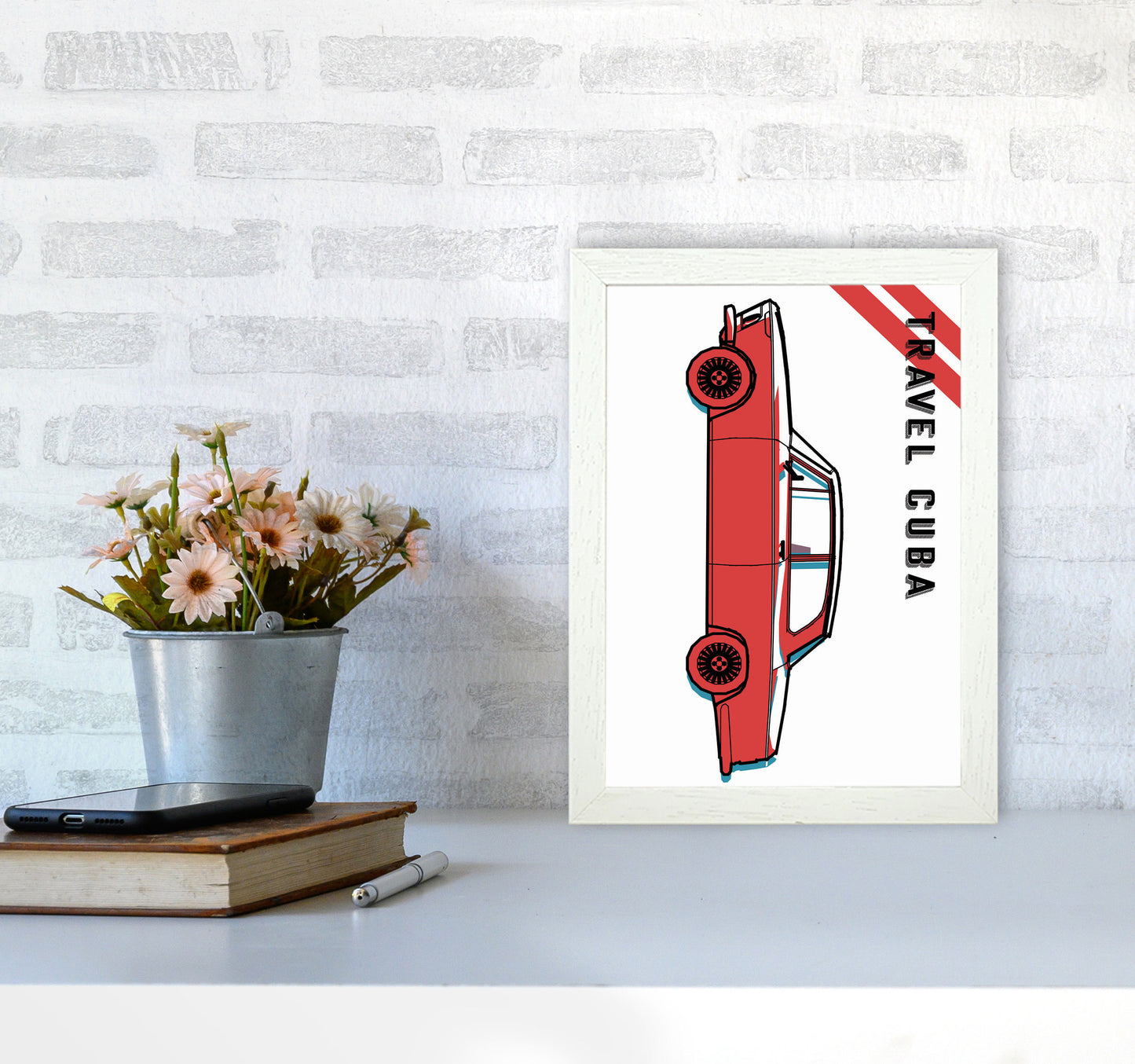 Travel Cuba Art Print by Jason Stanley A4 Oak Frame