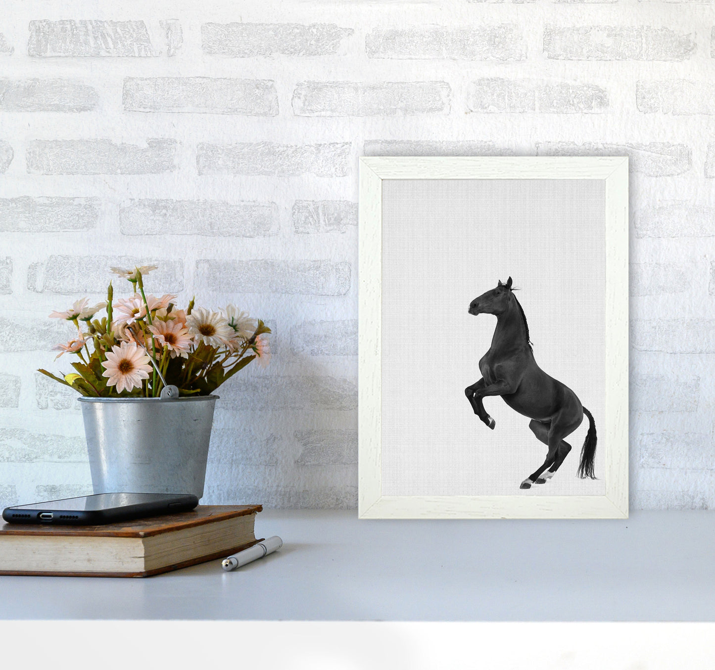 The Dark Horse Rides At Night #2 Art Print by Jason Stanley A4 Oak Frame