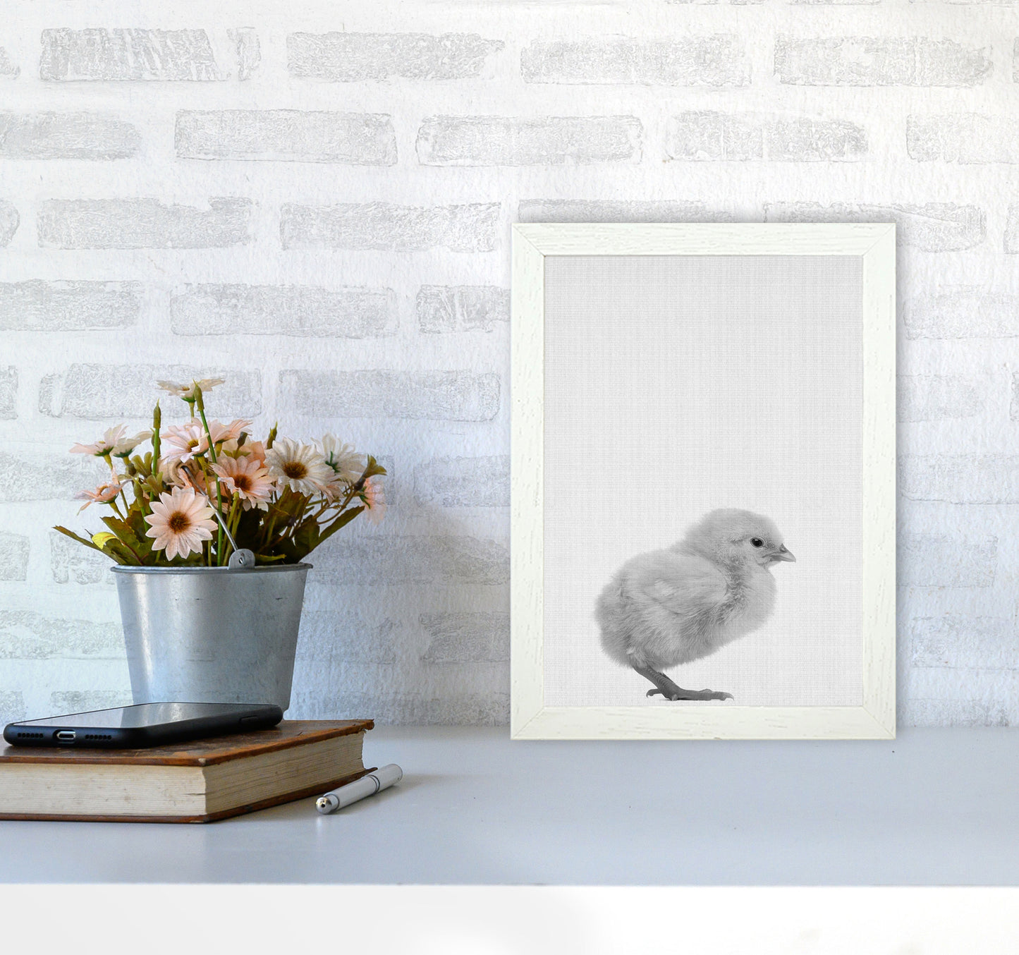 2X3_Chick Art Print by Jason Stanley A4 Oak Frame