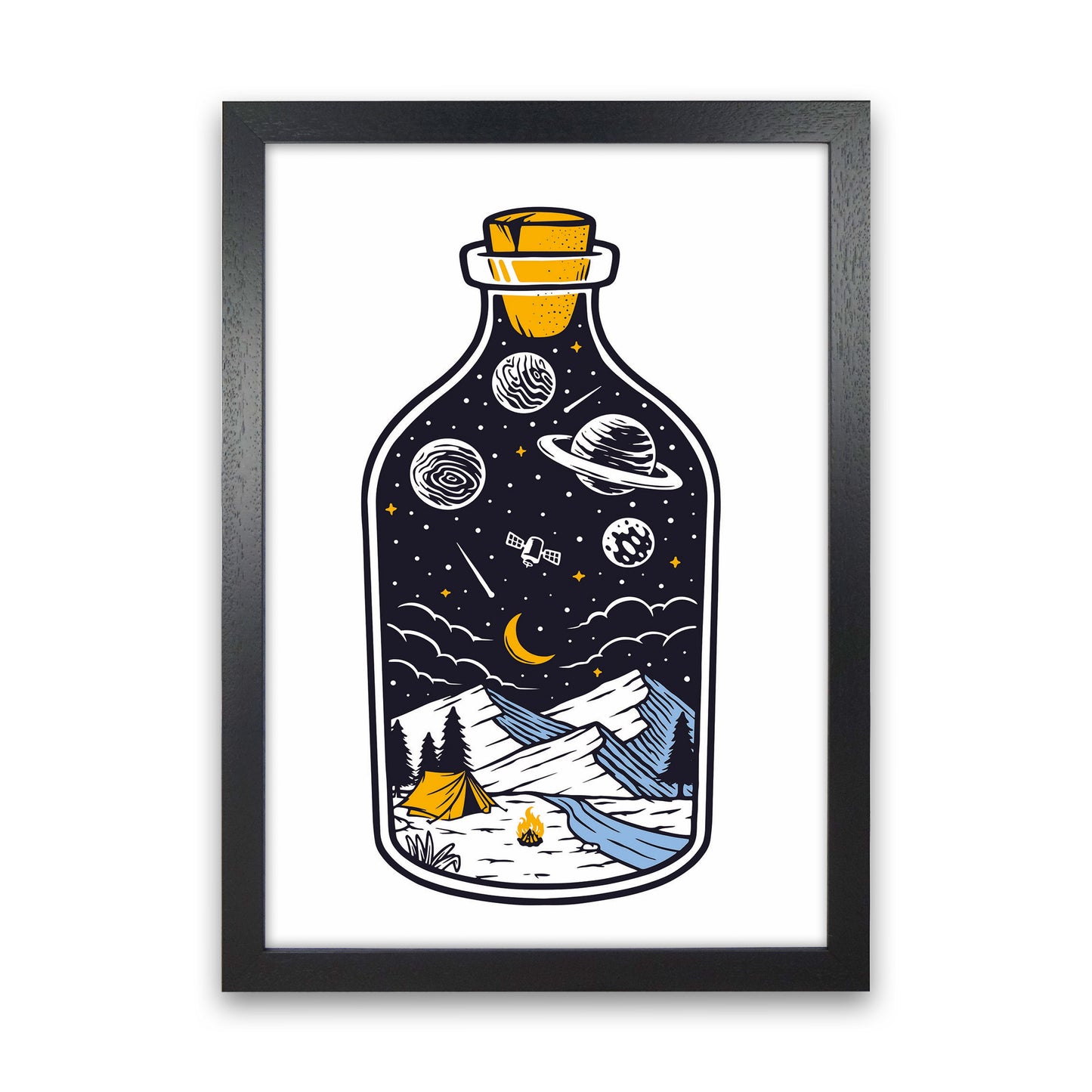 The Universe In A Bottle Art Print by Jason Stanley Black Grain