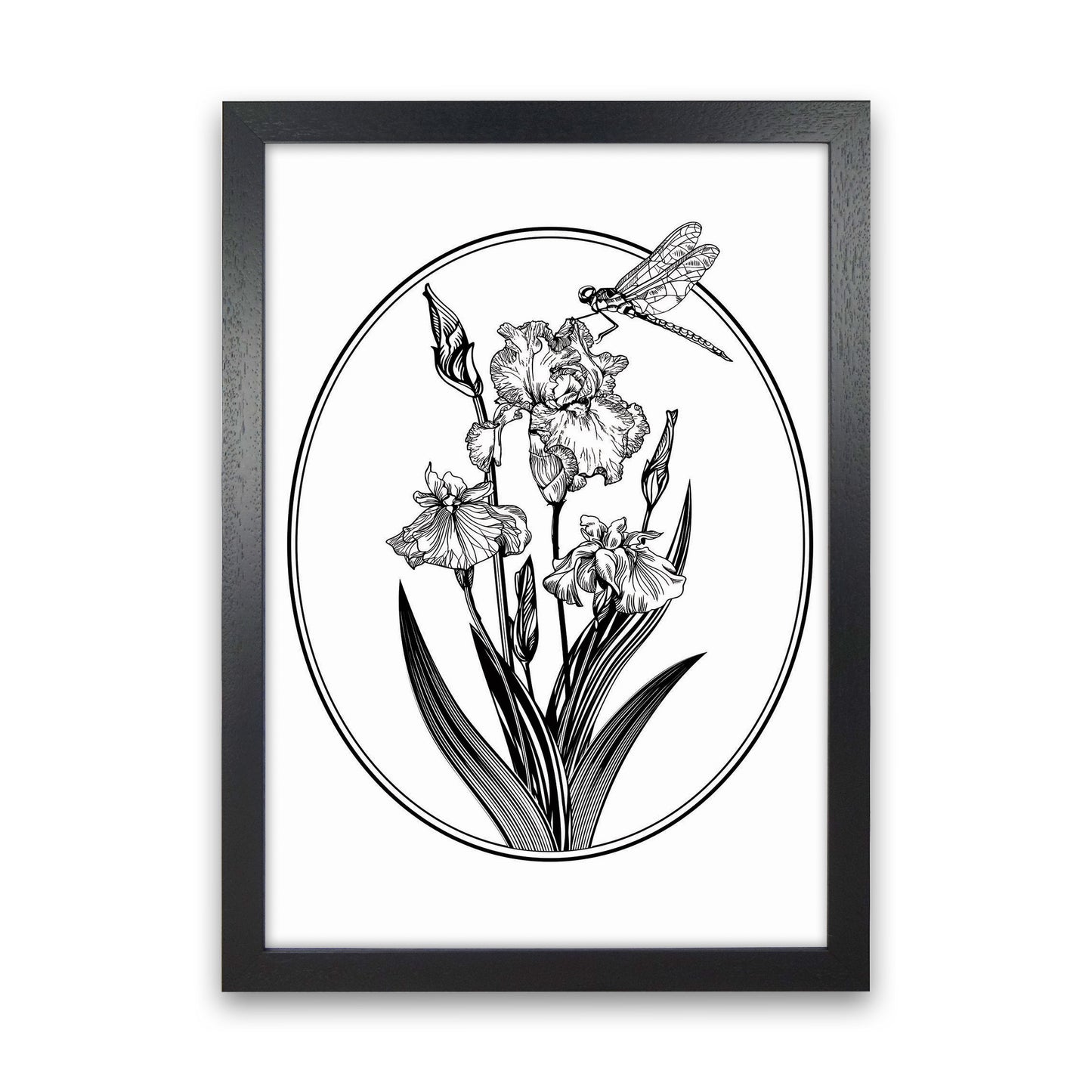 Vintage Beautiful Flower Art Print by Jason Stanley Black Grain