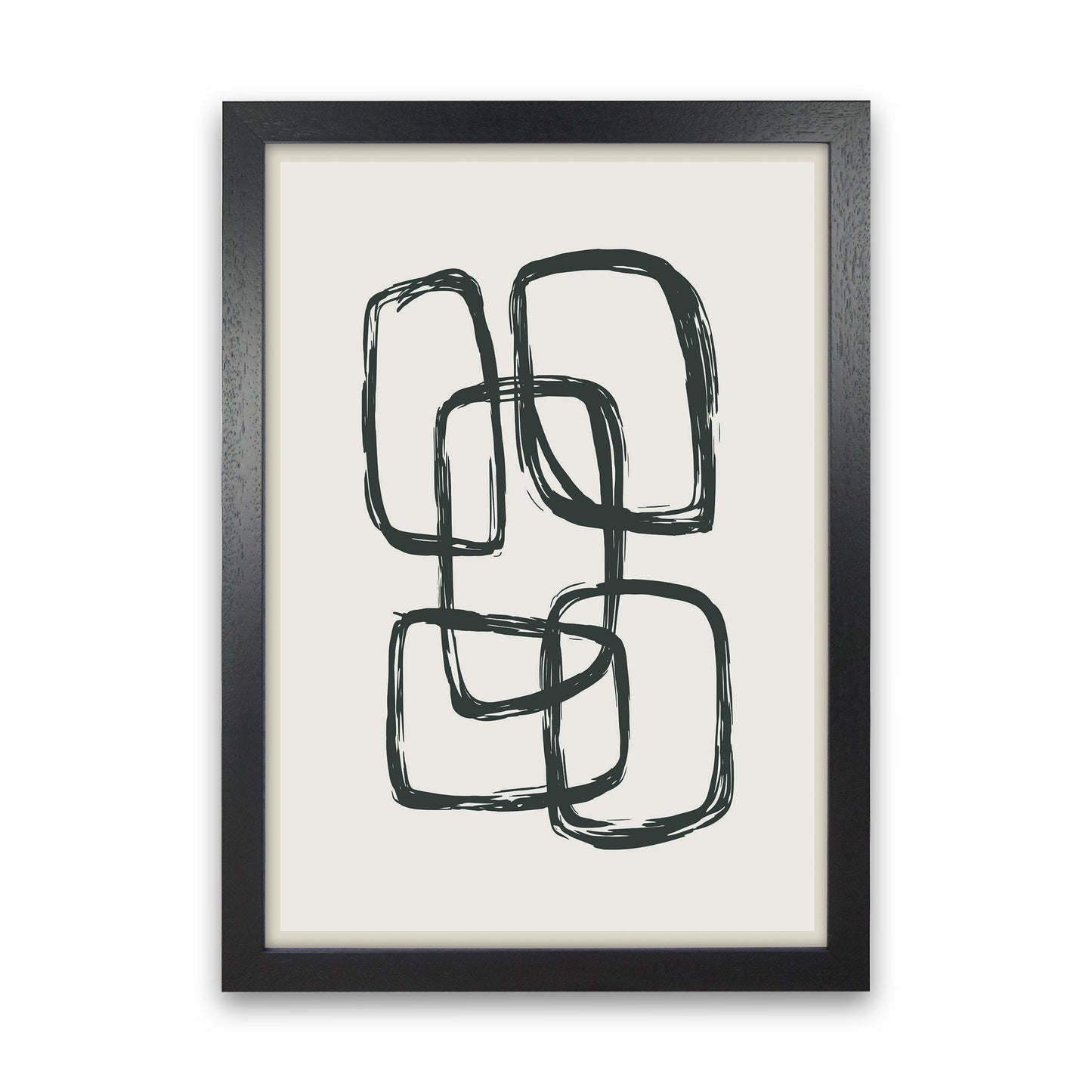Modern Abstract Shapes 3 Art Print by Jason Stanley Black Grain