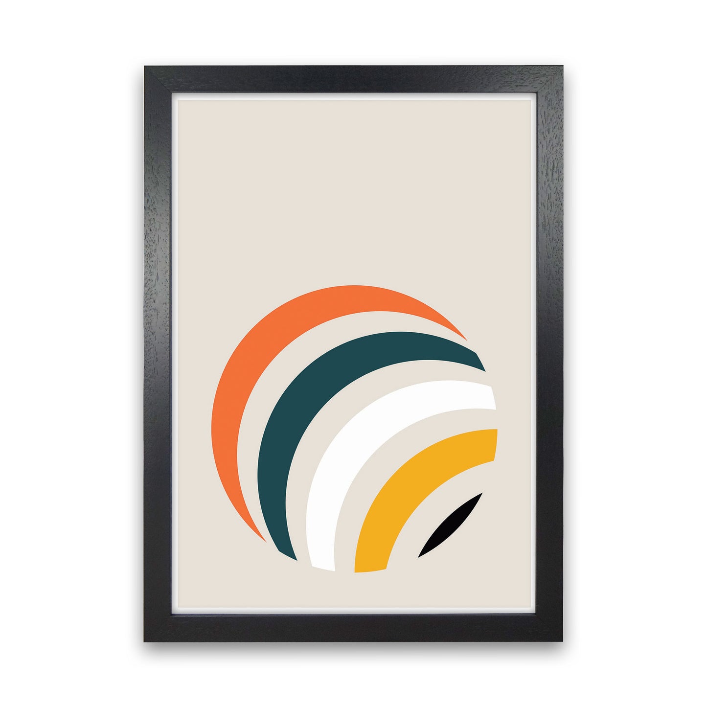 Retro Geometric Circle 1 Art Print by Jason Stanley Black Grain