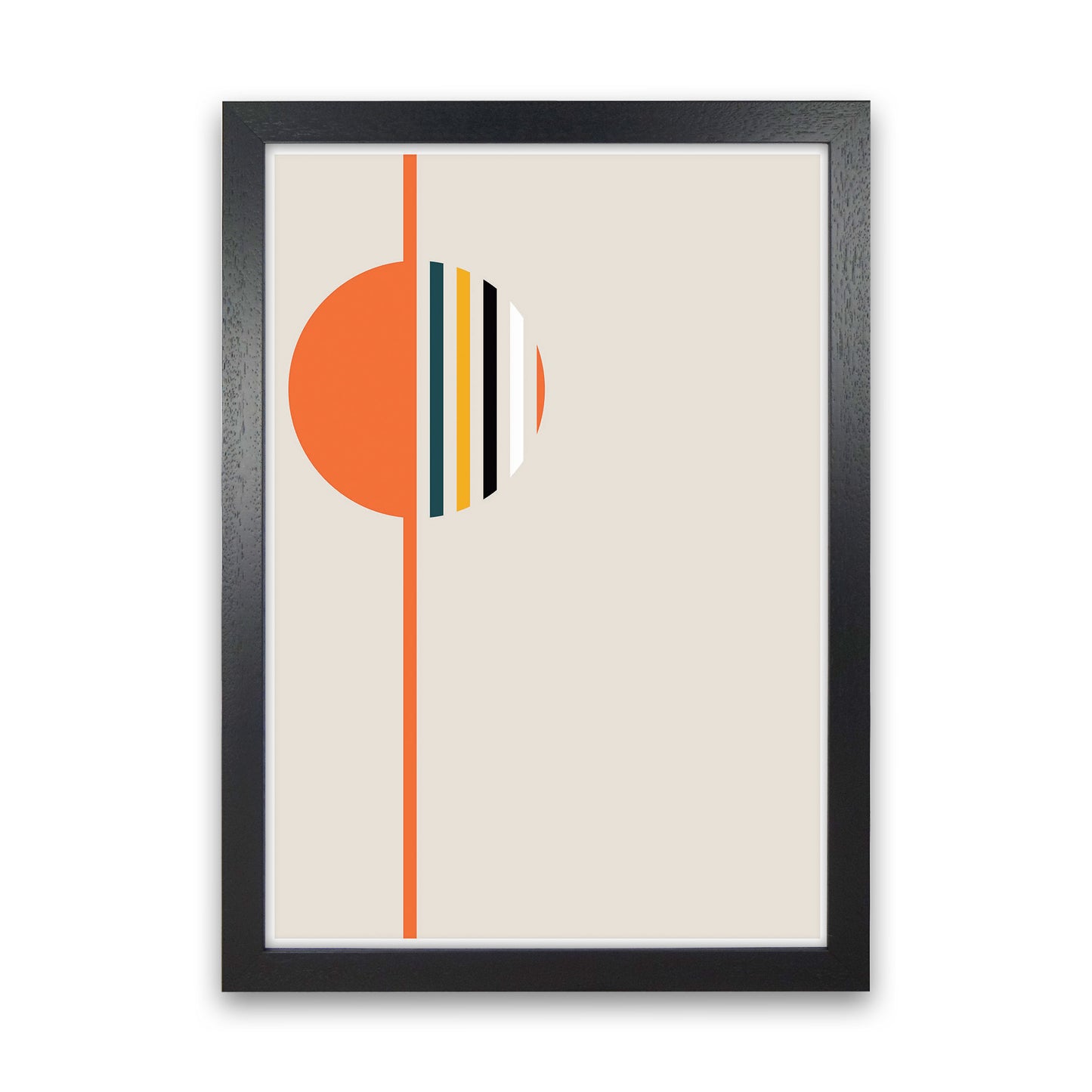 Retro Geometric Circle 4 Art Print by Jason Stanley Black Grain