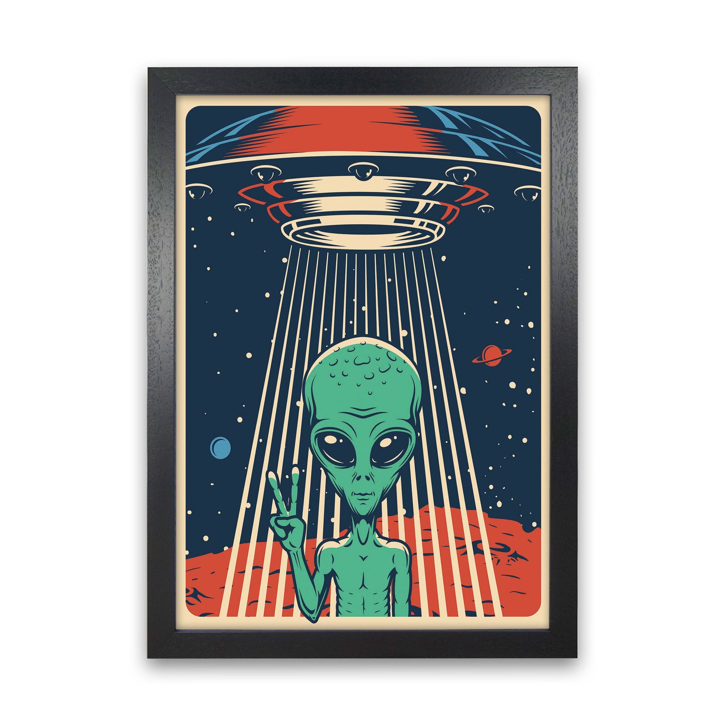 Outer Space Series - #5 Art Print by Jason Stanley Black Grain