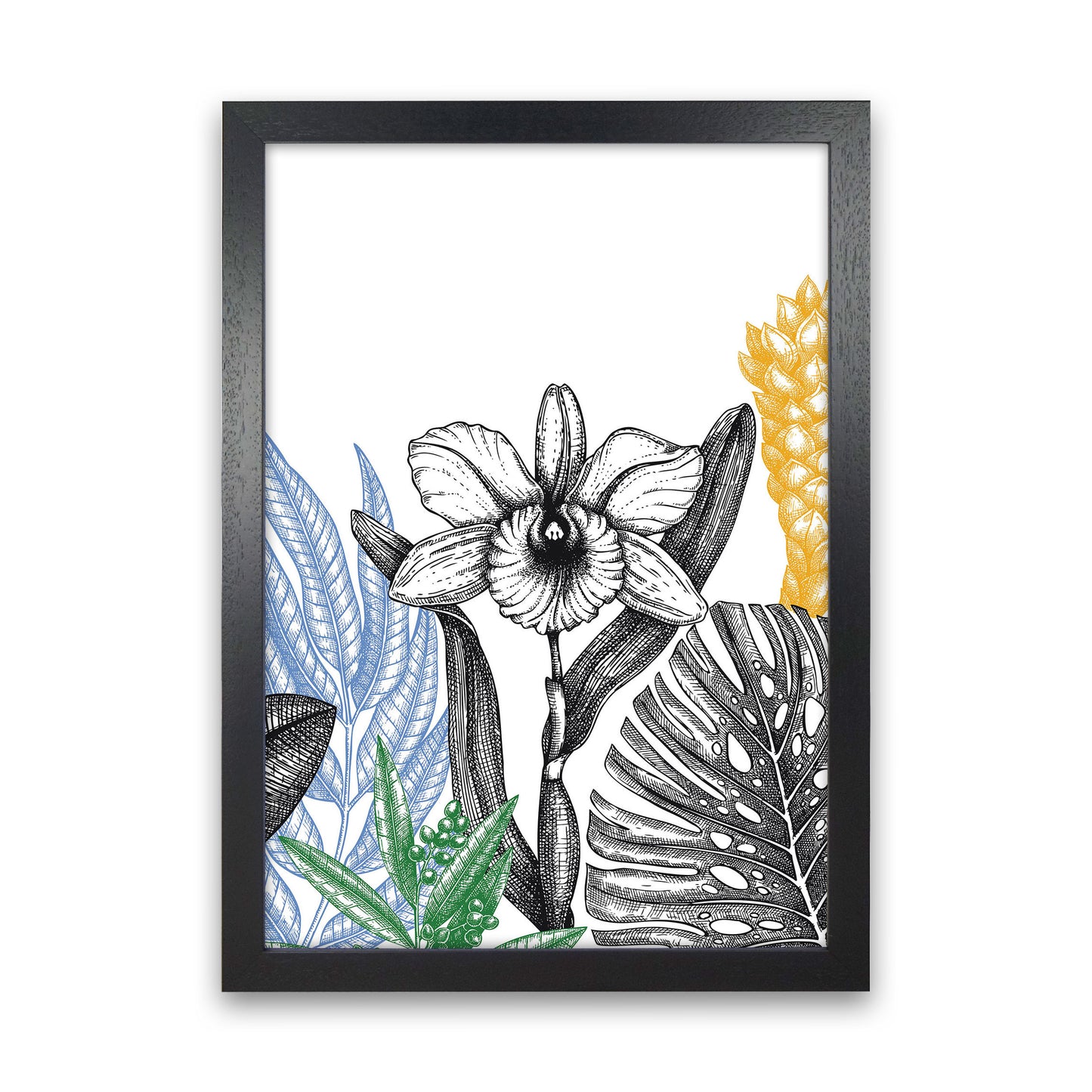 Minimalist Flower Vibes Art Print by Jason Stanley Black Grain