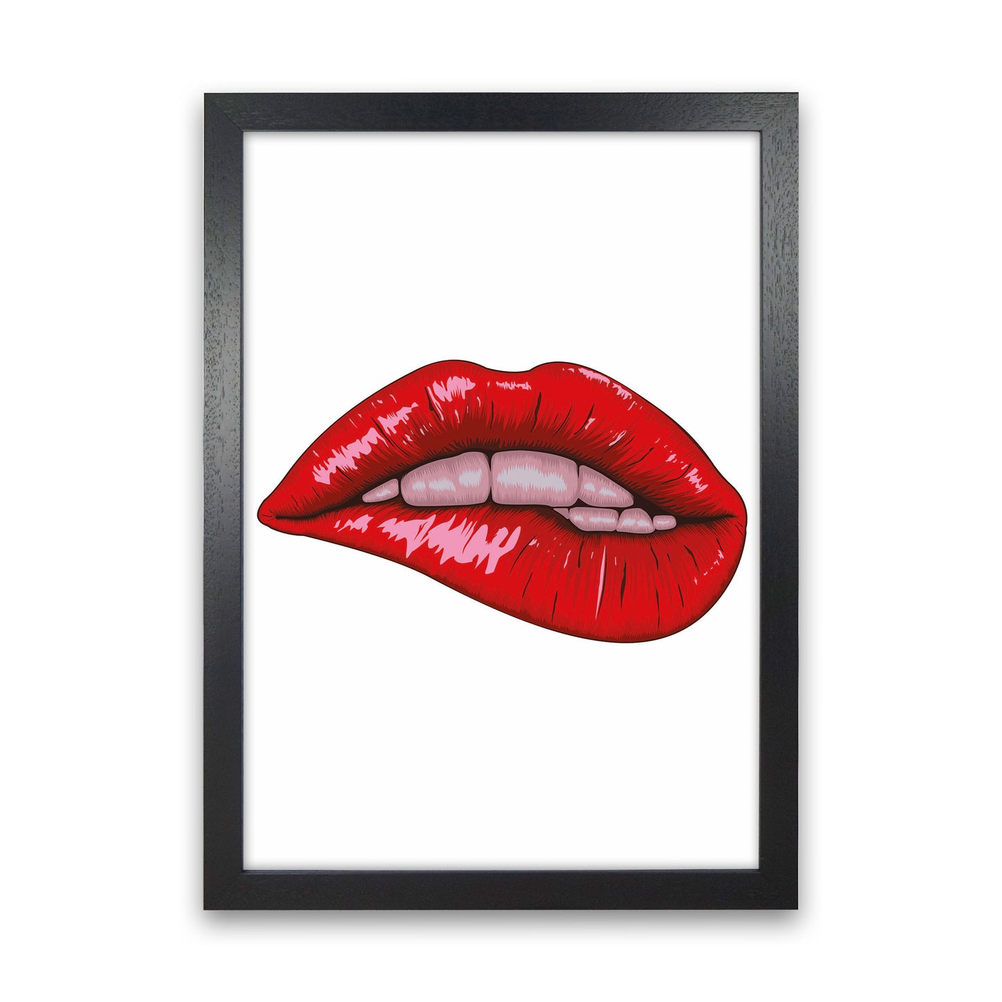 When She Bites Her Lip Art Print by Jason Stanley Black Grain