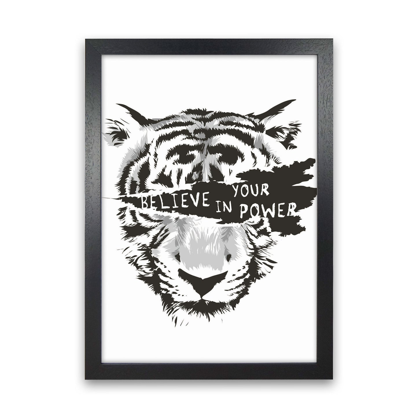 Believe In Your Power Art Print by Jason Stanley Black Grain
