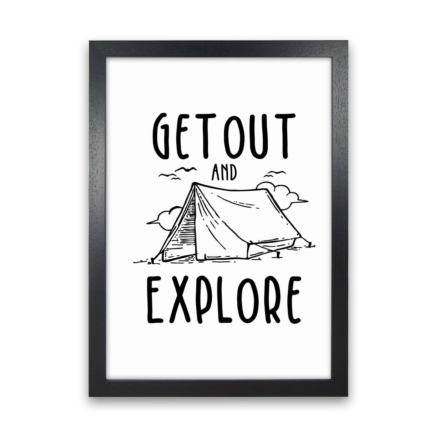 Get Out And Explore Art Print by Jason Stanley Black Grain