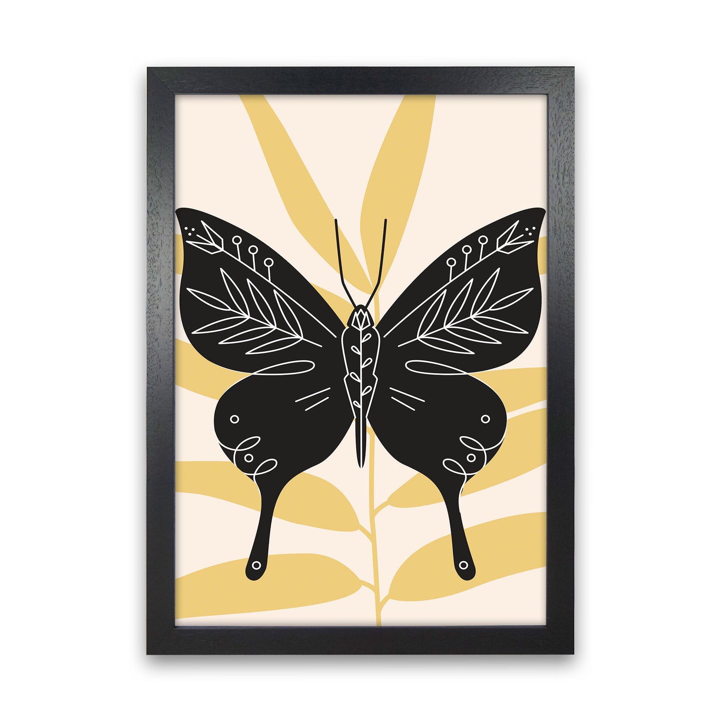 Abstract Butterfly Art Print by Jason Stanley Black Grain