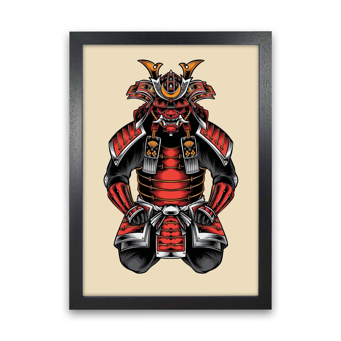 Japanese Samurai Art Print by Jason Stanley Black Grain