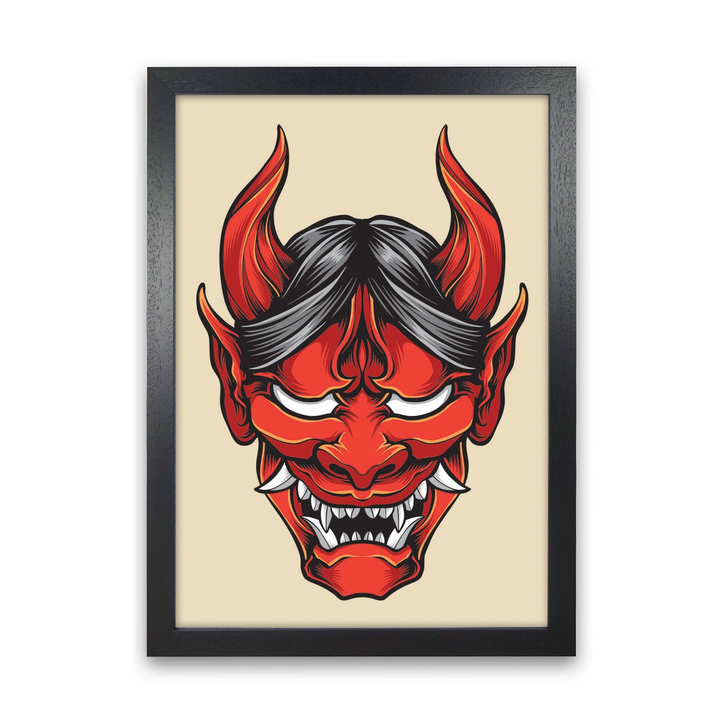 Japanese Folklore Art Print by Jason Stanley Black Grain