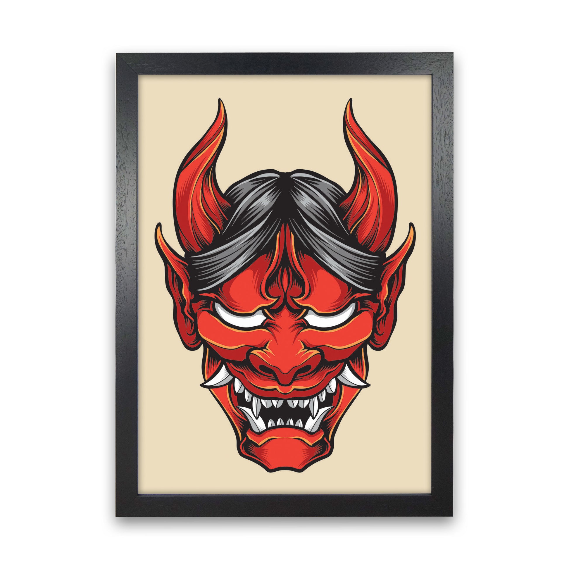 Japanese Folklore Art Print by Jason Stanley Black Grain