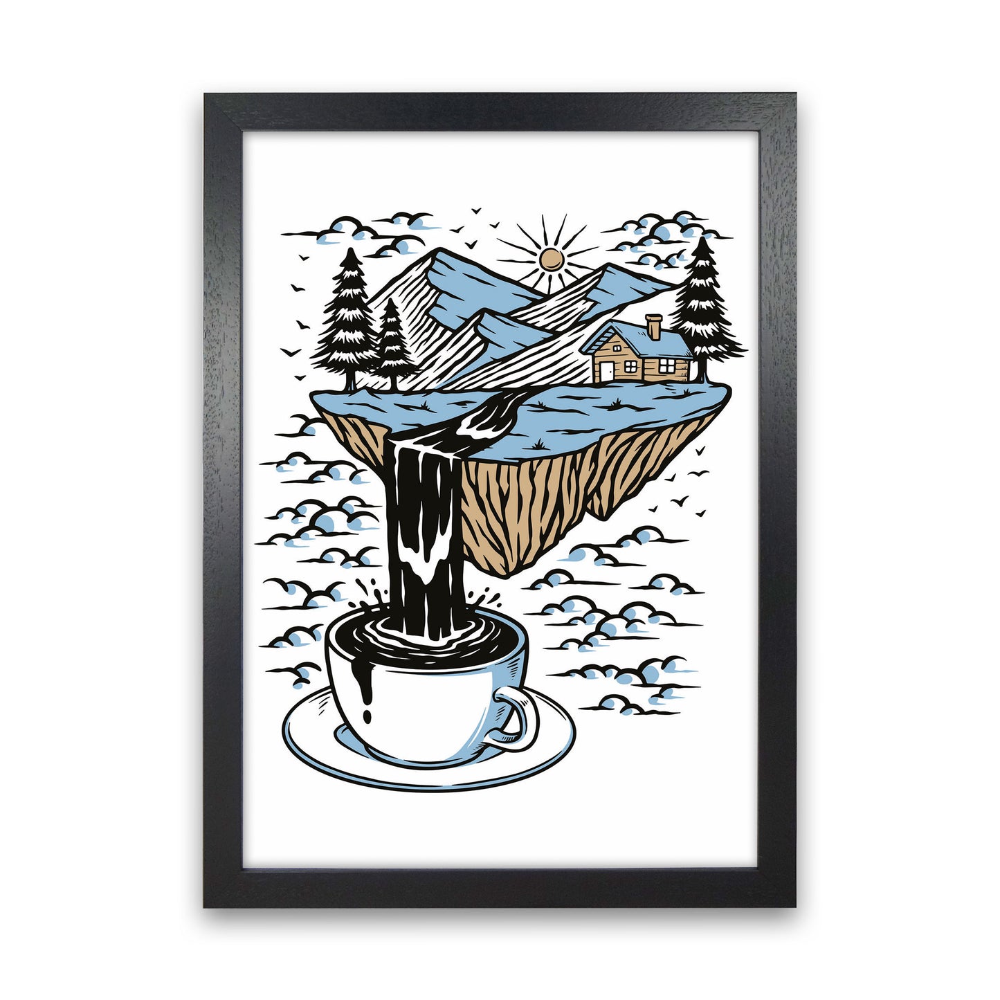 The River Flows Art Print by Jason Stanley Black Grain