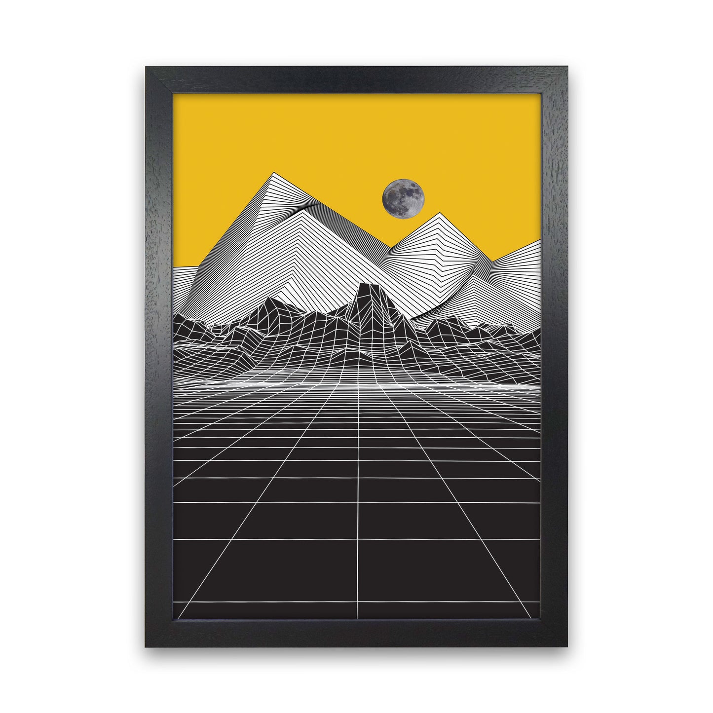 Moon Rise Yellow Art Print by Jason Stanley Black Grain