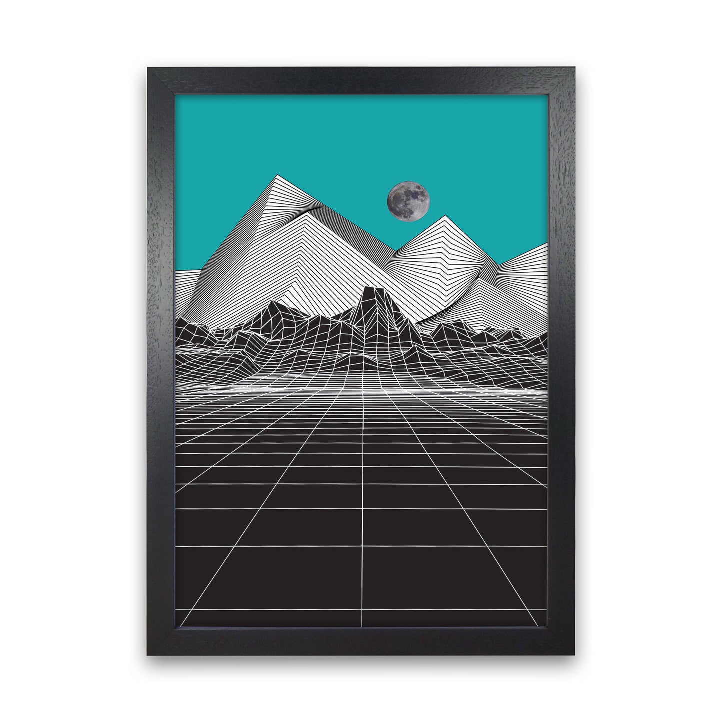 Moon Rise Blue Art Print by Jason Stanley Black Grain
