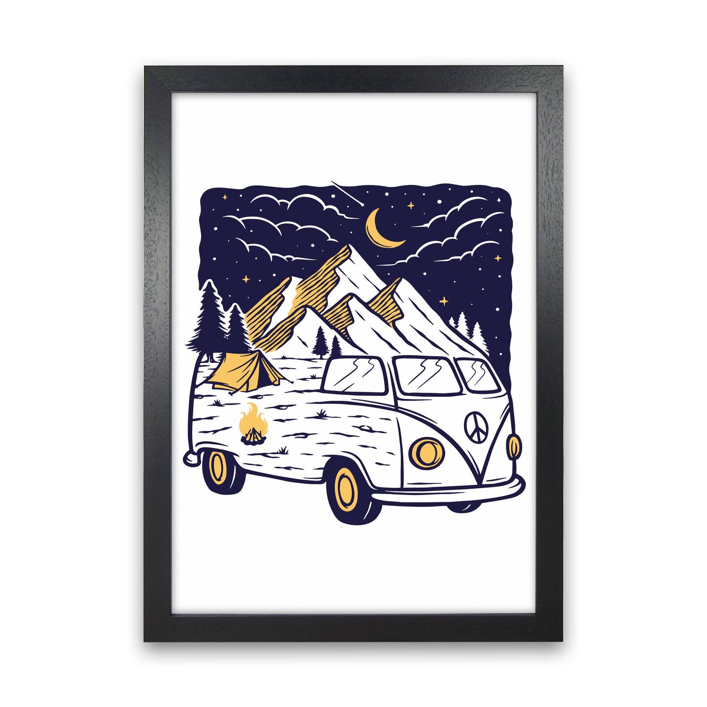 Camping Is Fun Art Print by Jason Stanley Black Grain