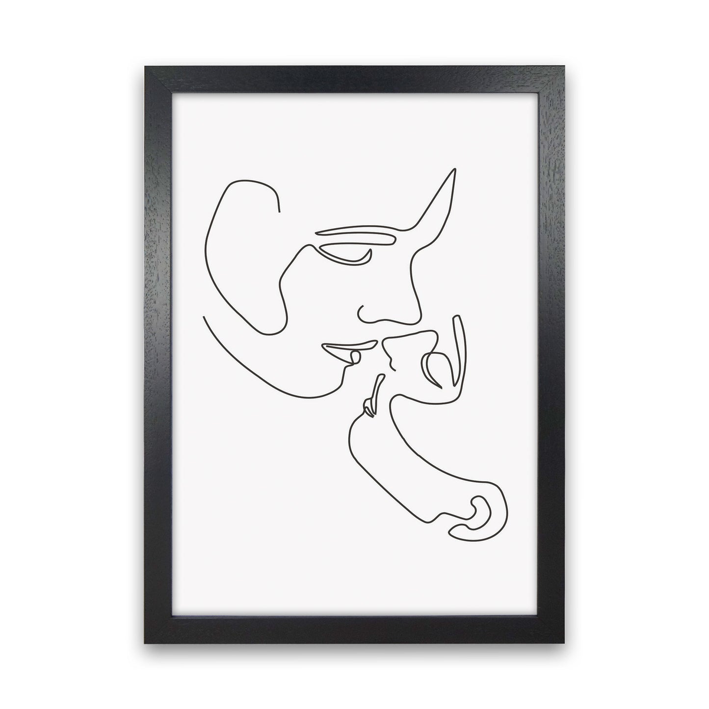 One Line Kiss Art Print by Jason Stanley Black Grain