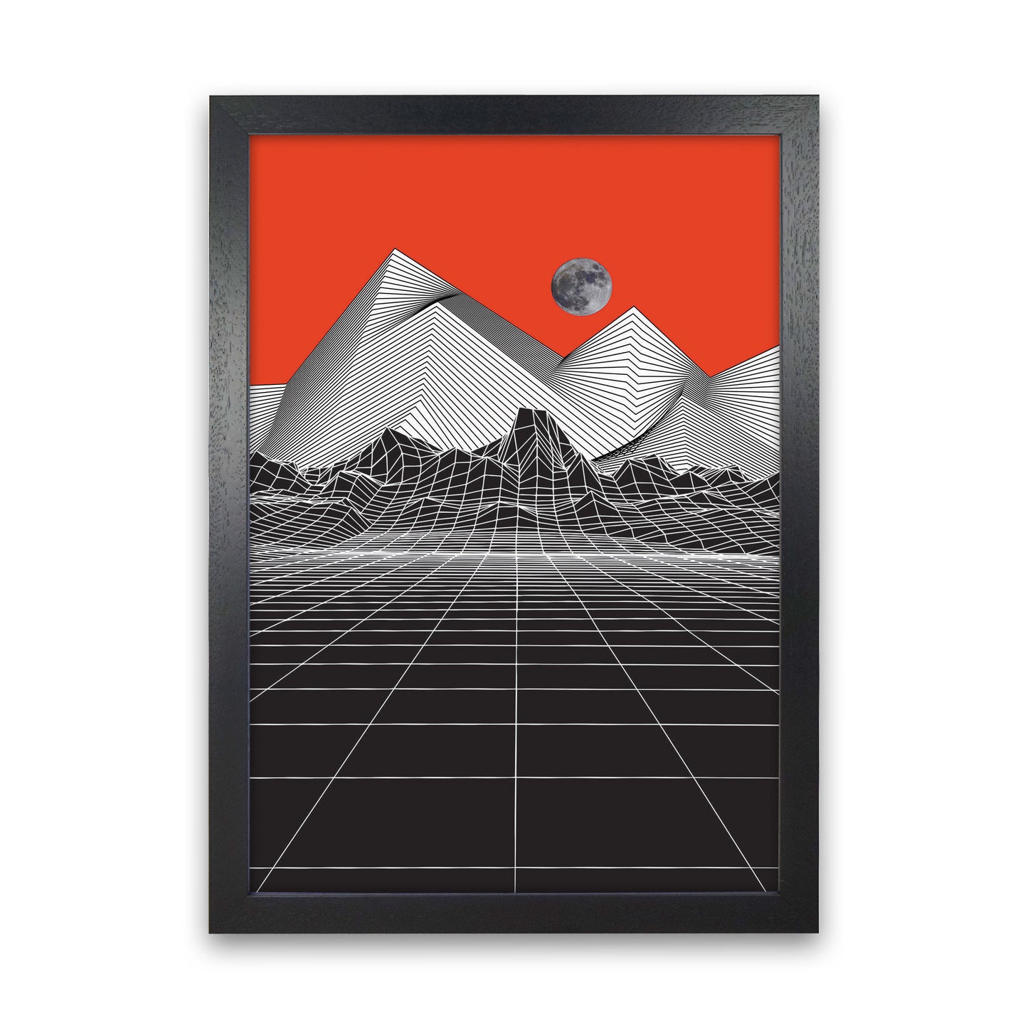 Moon Rise Red Art Print by Jason Stanley Black Grain