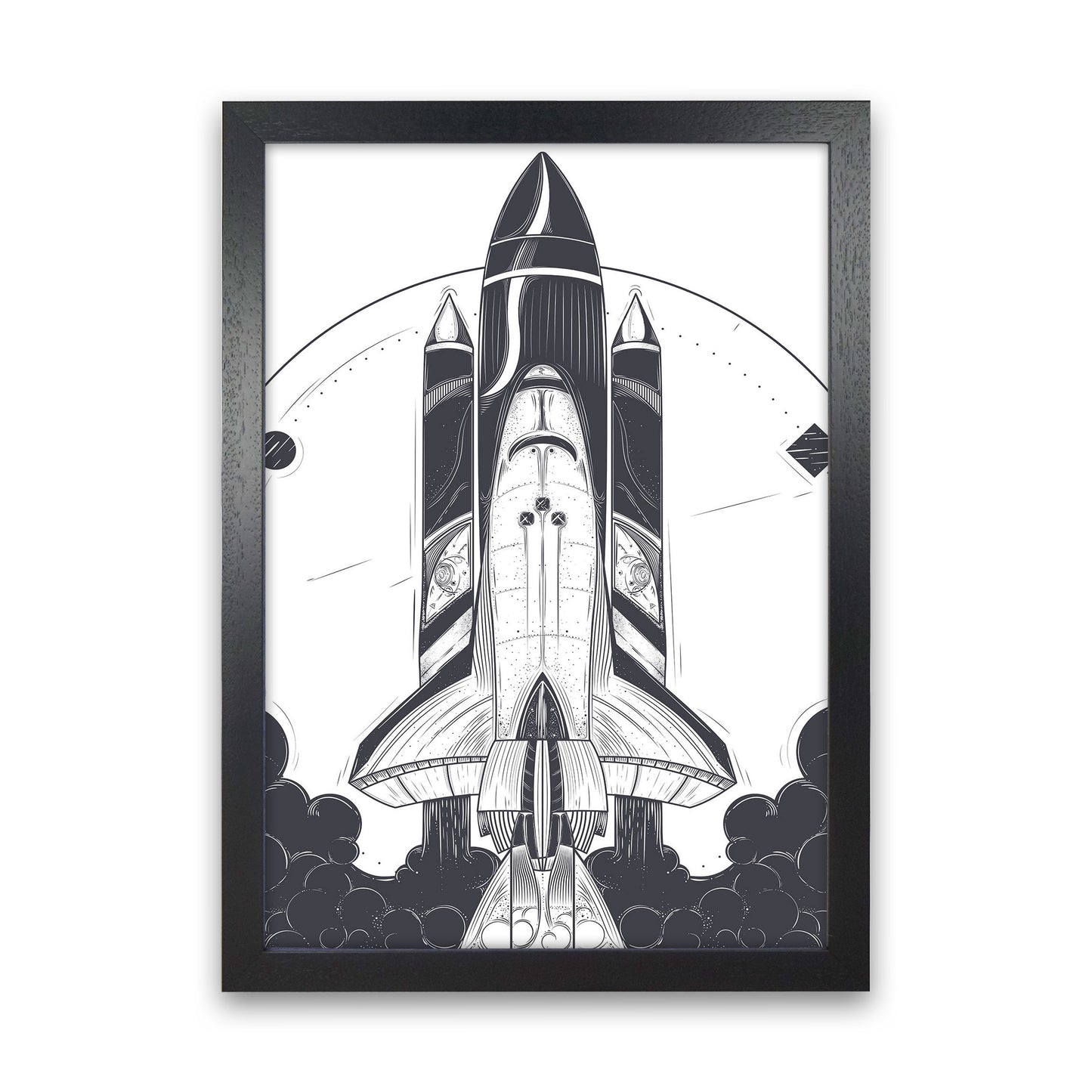 Blastoff! Art Print by Jason Stanley Black Grain