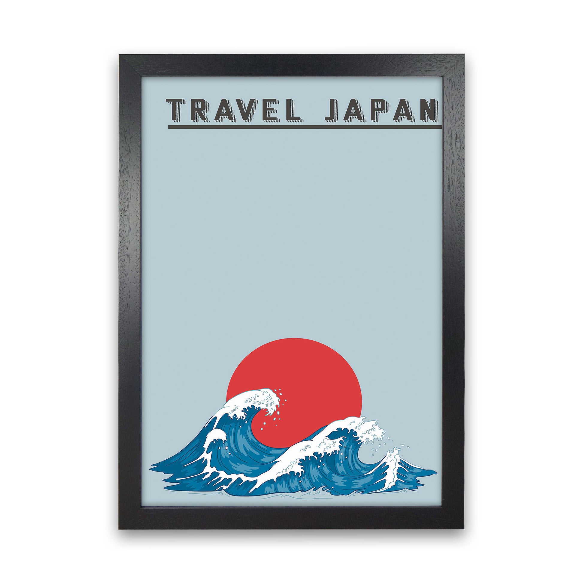 Japanese Waves Art Print by Jason Stanley Black Grain