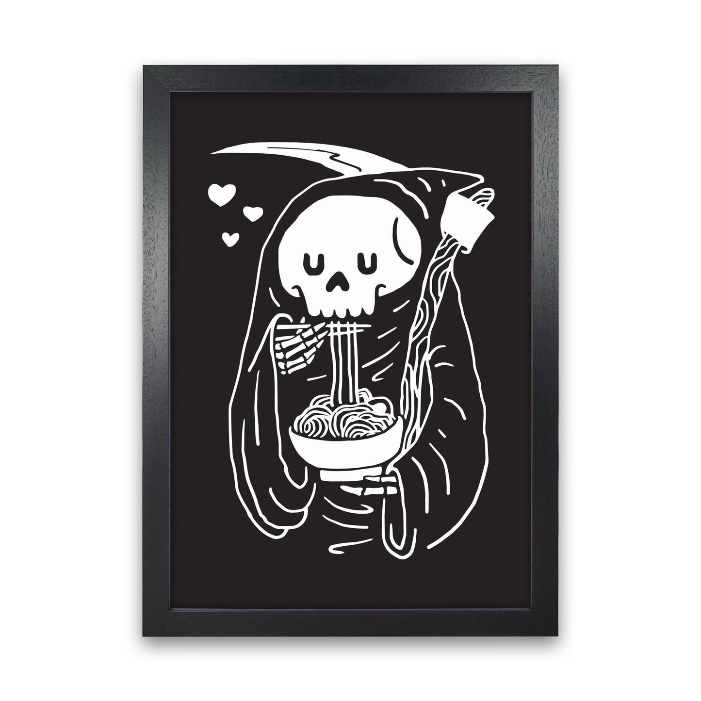 But First...Noodles Art Print by Jason Stanley Black Grain