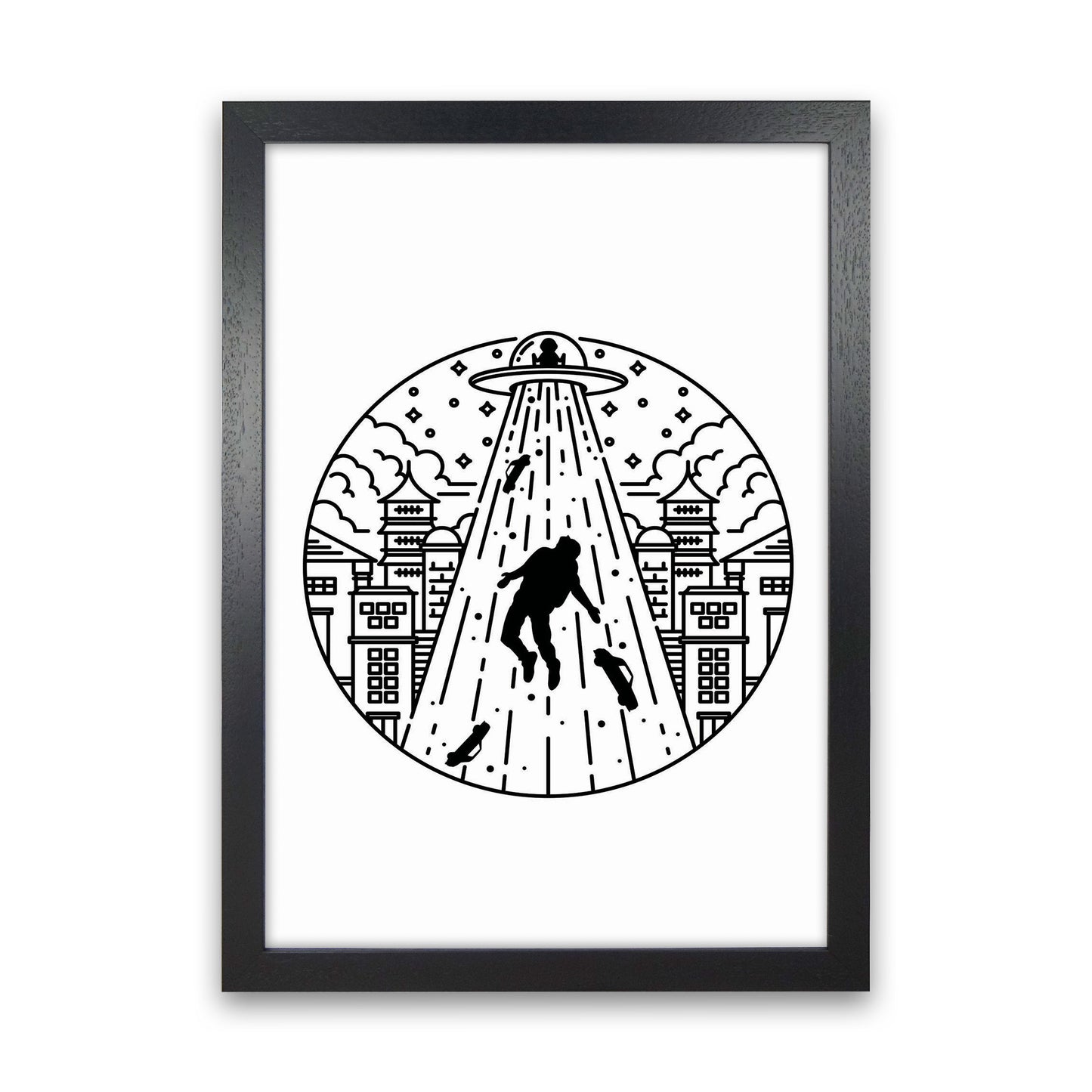Alien Invasion Art Print by Jason Stanley Black Grain