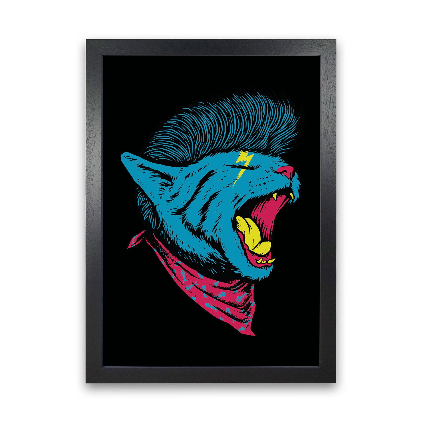 The Killer Cat Art Print by Jason Stanley Black Grain