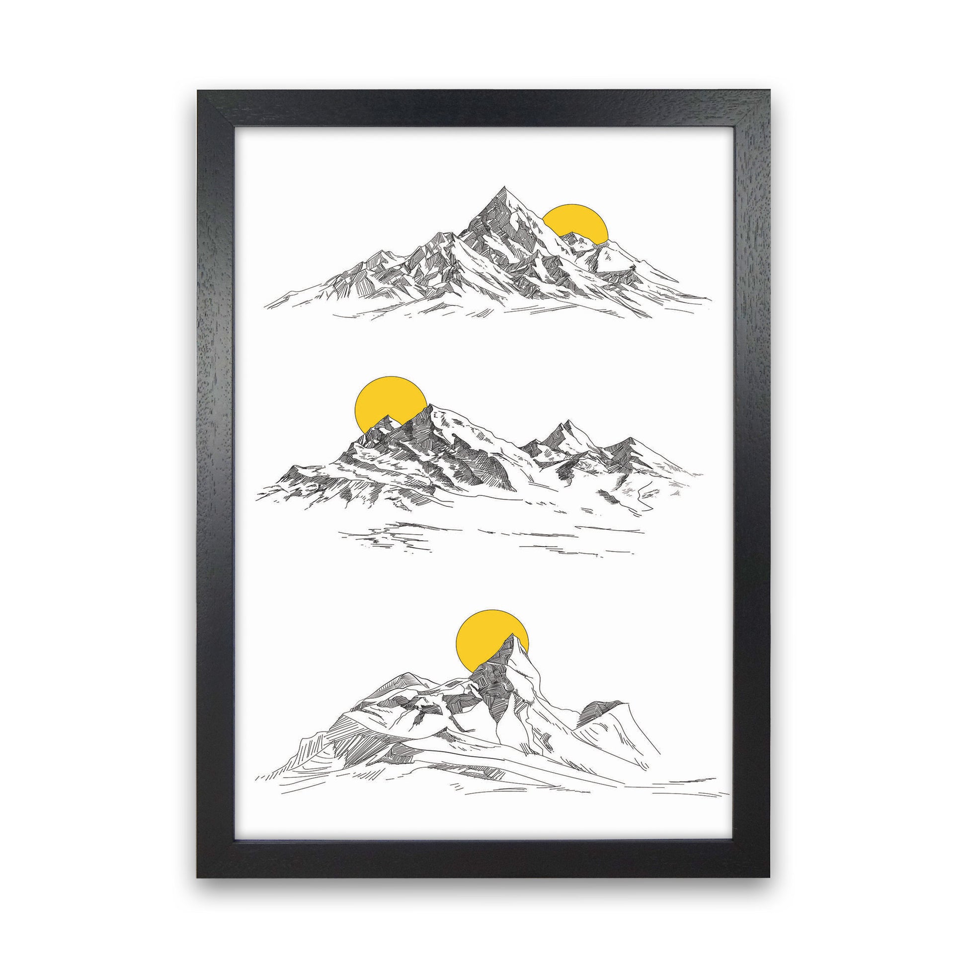 Sunny Mountains Art Print by Jason Stanley Black Grain